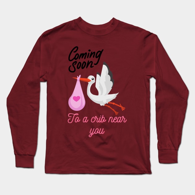 Stork bringing Baby Long Sleeve T-Shirt by Desire to Inspire